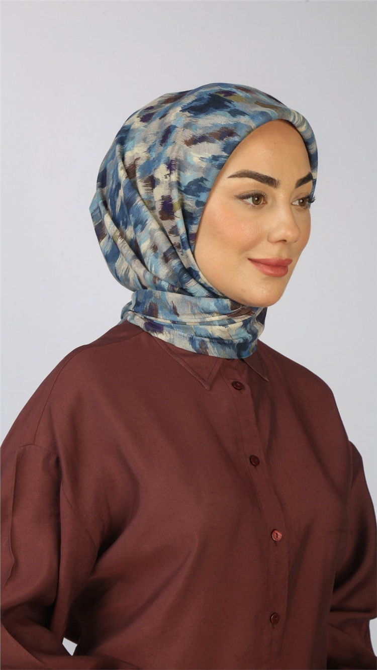 Locella Pamuklu Soft Eşarp 4564-1 Mavi 