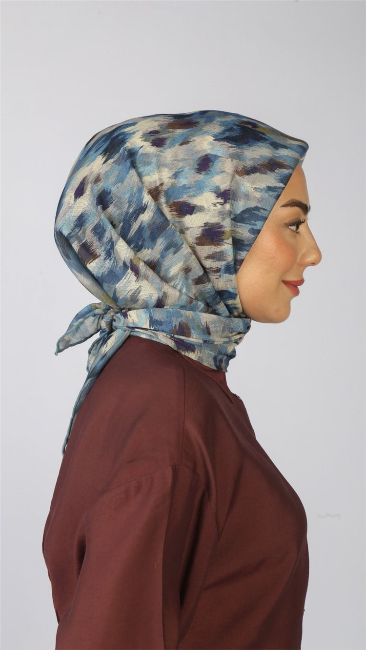 Locella Pamuklu Soft Eşarp 4564-1 Mavi 