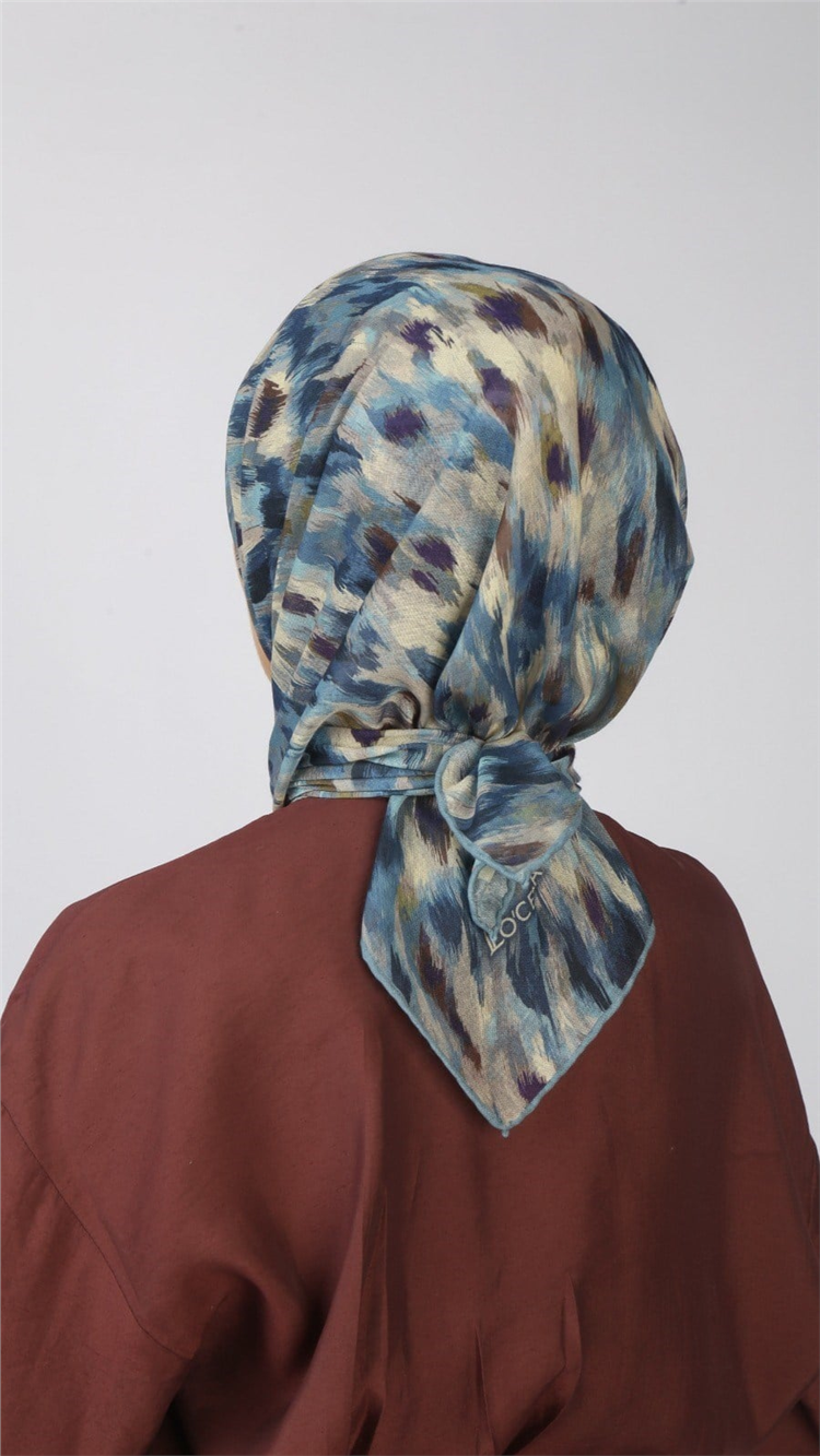 Locella Pamuklu Soft Eşarp 4564-1 Mavi 