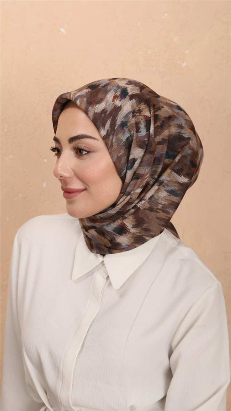 Locella Pamuklu Soft Eşarp 4564-3 Koyu Kahve 