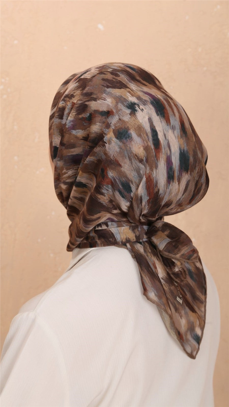 Locella Pamuklu Soft Eşarp 4564-3 Koyu Kahve 