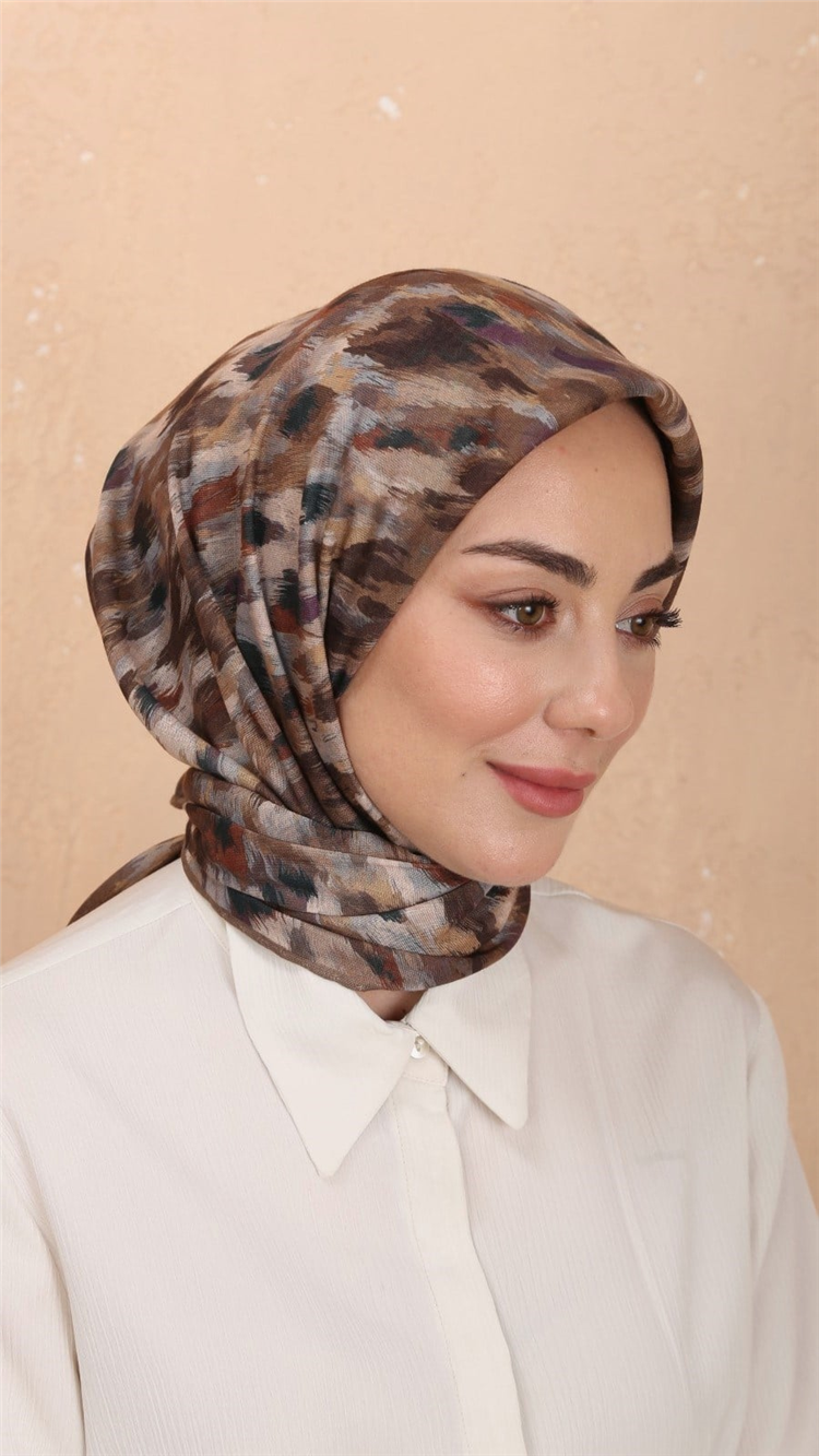 Locella Pamuklu Soft Eşarp 4564-3 Koyu Kahve 