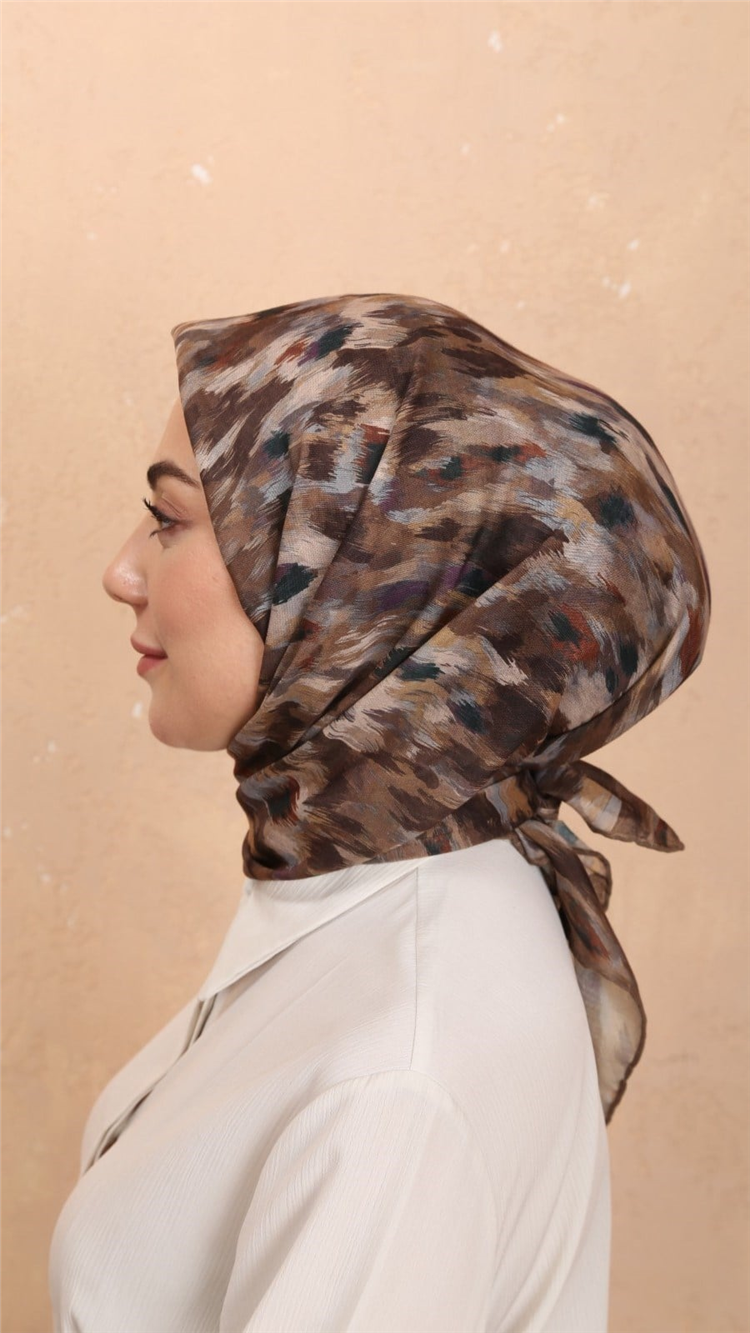 Locella Pamuklu Soft Eşarp 4564-3 Koyu Kahve 