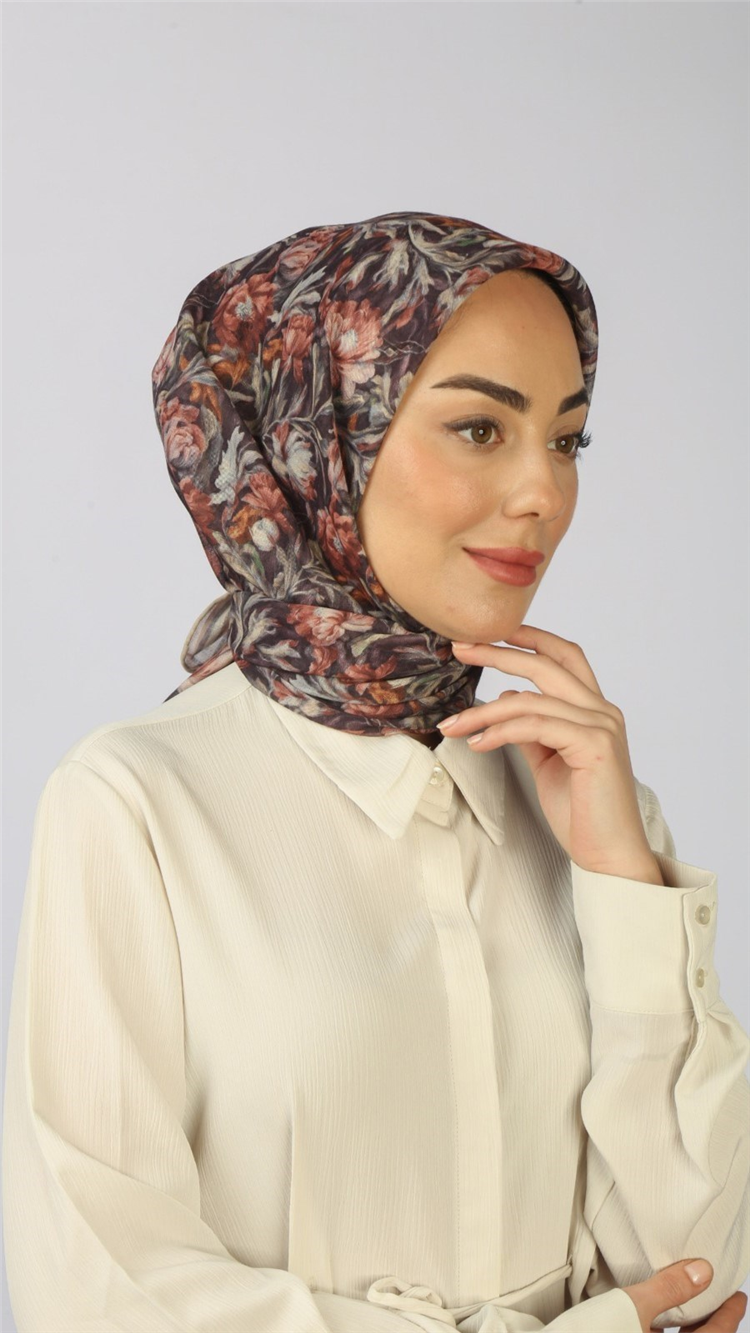 Locella Pamuklu Soft Eşarp 4565-4 Koyu Mürdüm 