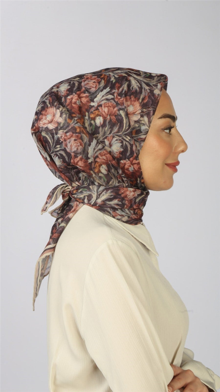 Locella Pamuklu Soft Eşarp 4565-4 Koyu Mürdüm 