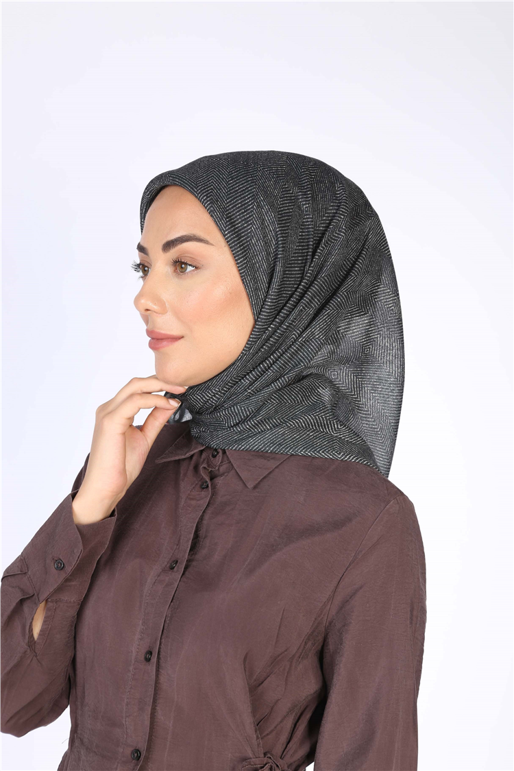 Locella Pamuklu Soft Eşarp 4599-8 Siyah - Kırmızı