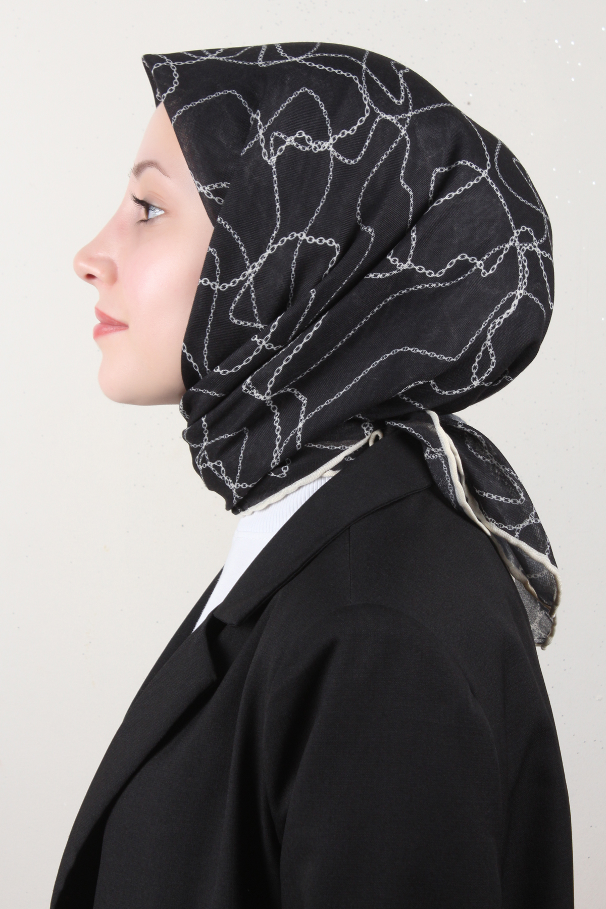 LopRes Pamuklu Soft Eşarp 4150-6 Siyah