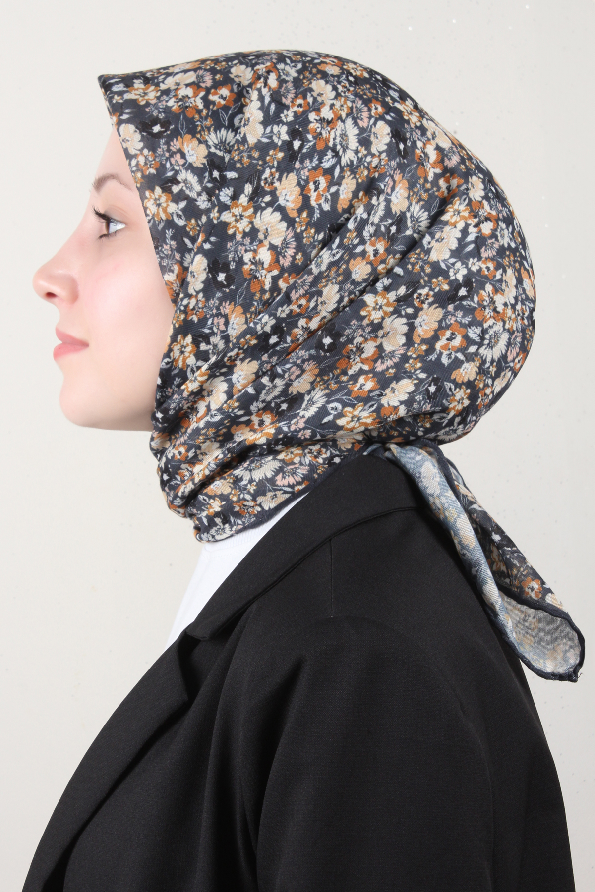 LopRes Pamuklu Soft Eşarp 4151-9 Füme
