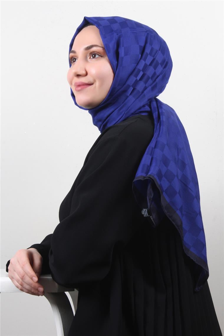 Lotus İpeksi Şal 2746-10 Saks Mavisi