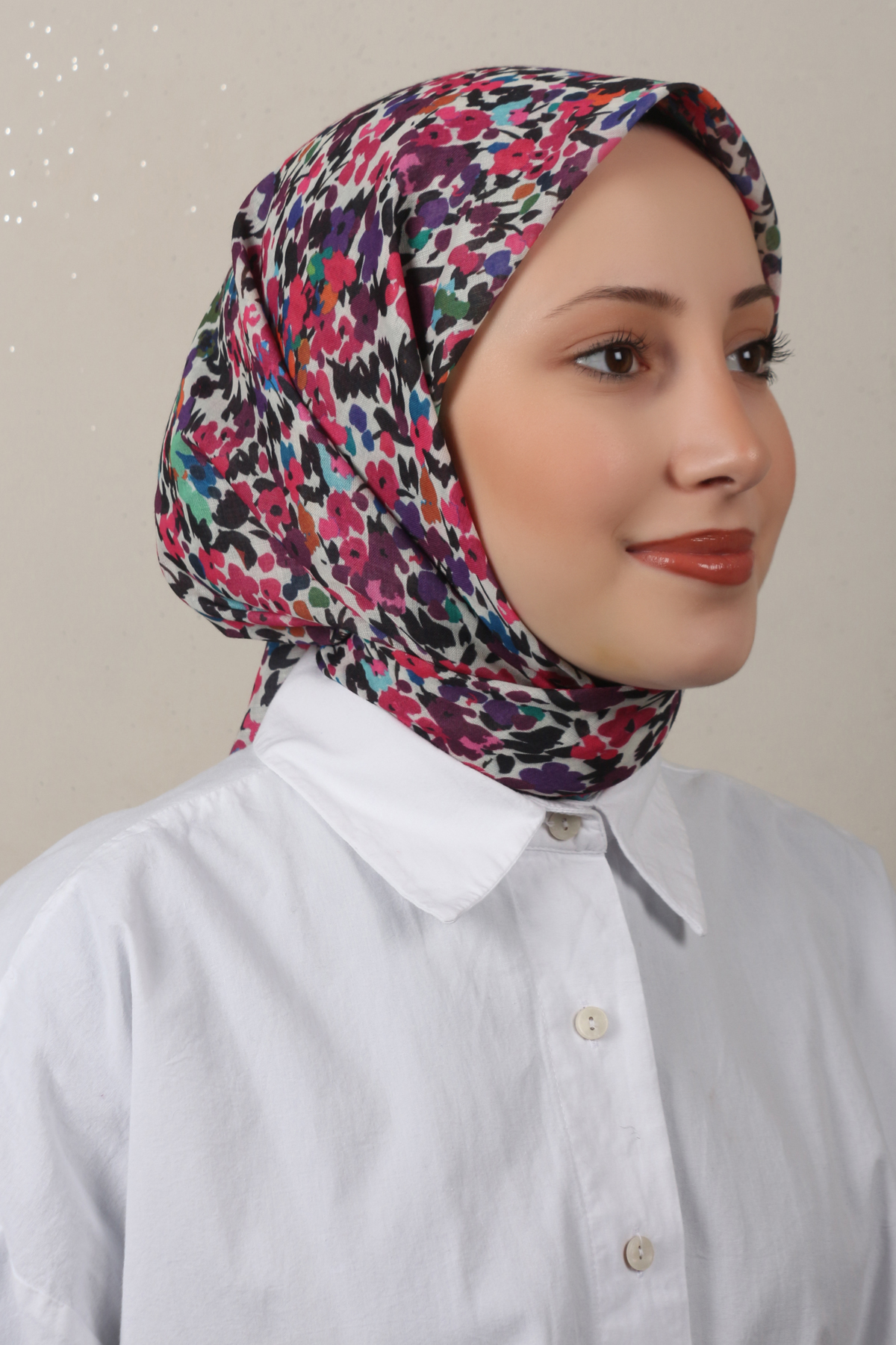 Lux Soft Pamuklu Eşarp 4040-189 Lacivert