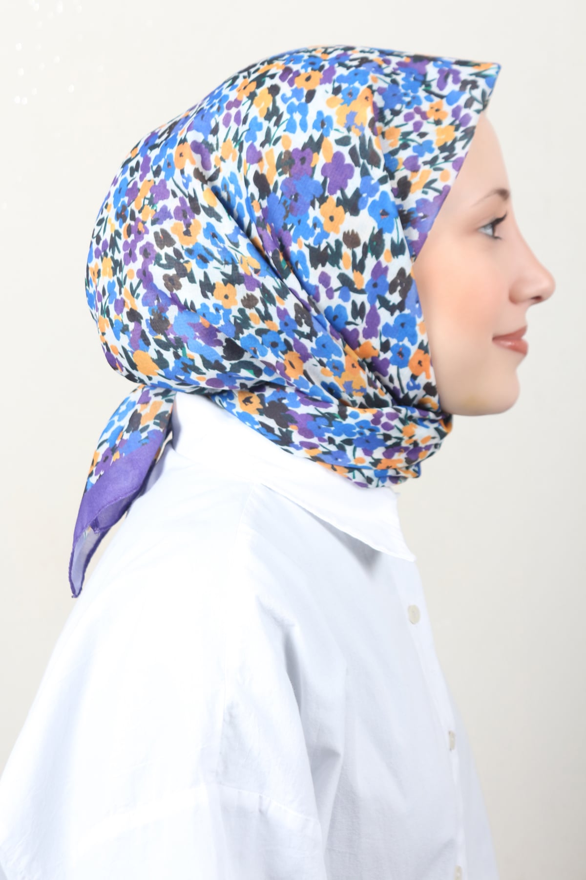 Lux Soft Pamuklu Eşarp 4040-200 Mor 