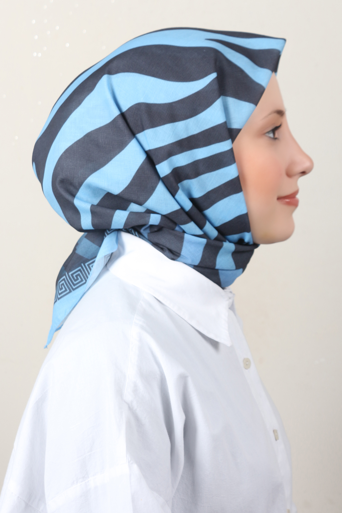 Lux Soft Pamuklu Eşarp 4040-212 Açık Mavi 