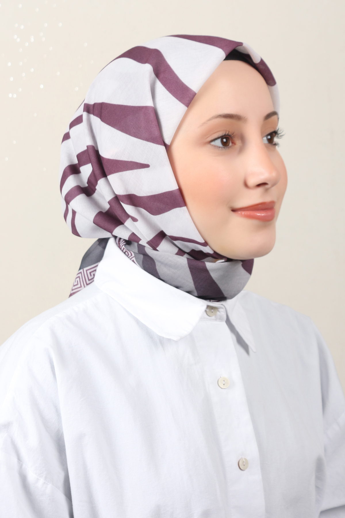 Lux Soft Pamuklu Eşarp 4040-215 Mürdüm 