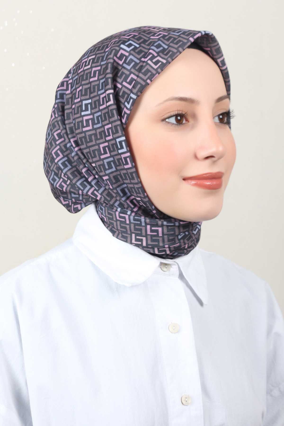 Lux Soft Pamuklu Eşarp 4040-224 Koyu Gri 