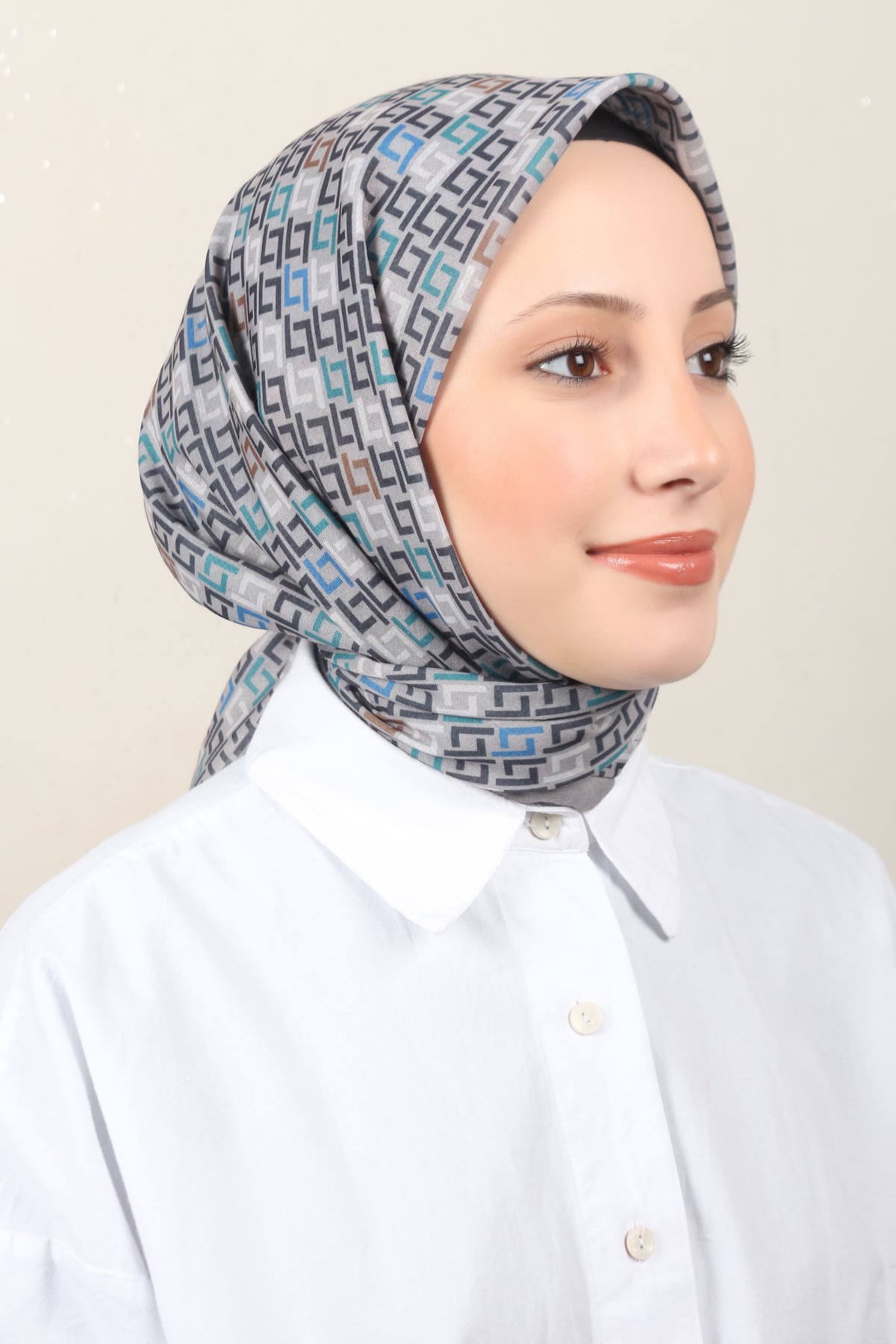 Lux Soft Pamuklu Eşarp 4040-228 Gri 