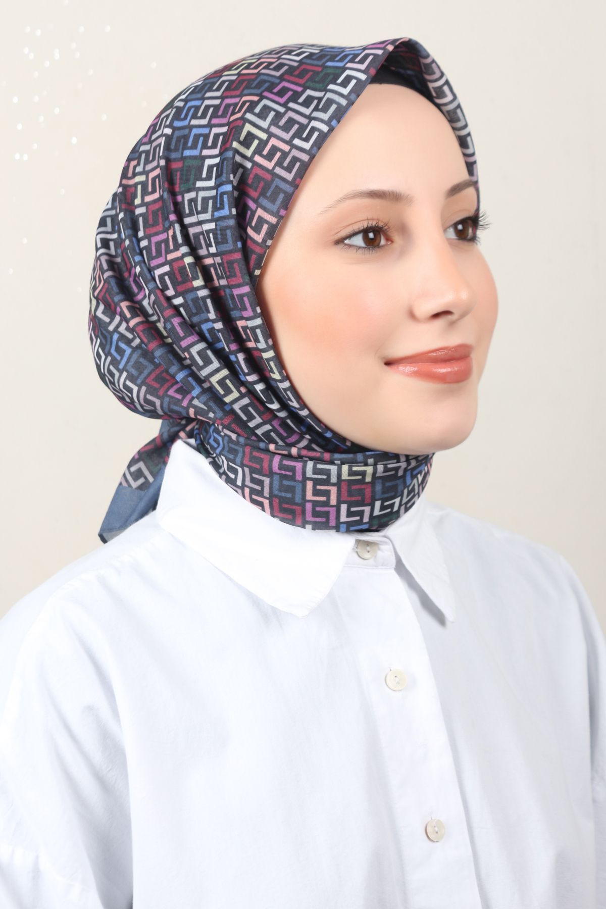 Lux Soft Pamuklu Eşarp 4040-231 Mavi 