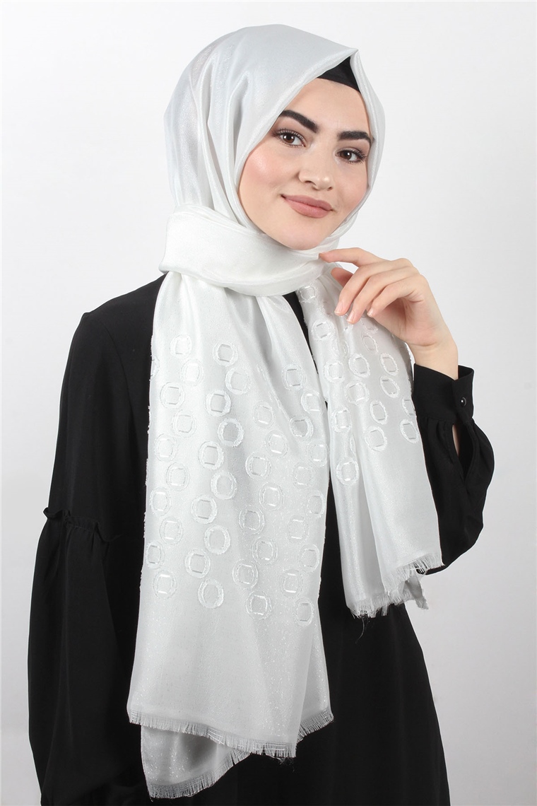 Maria Şal 3382-7 Beyaz