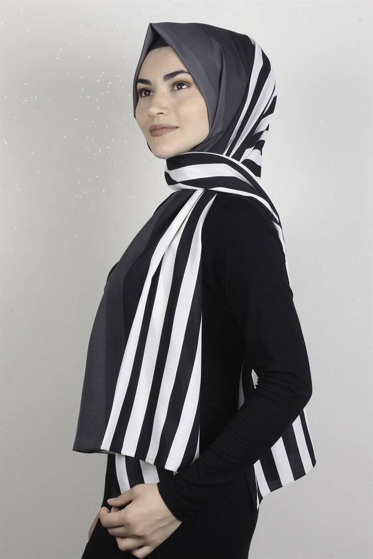 Medine Desenli Şal 1803-4 Füme