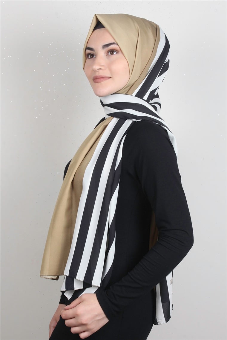 Medine Desenli Şal 1803-7 Latte