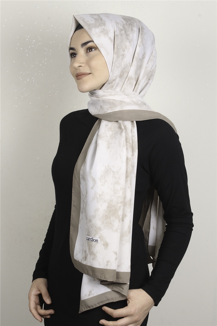 Medine Desenli Şal 1804-2 Koyu Bej