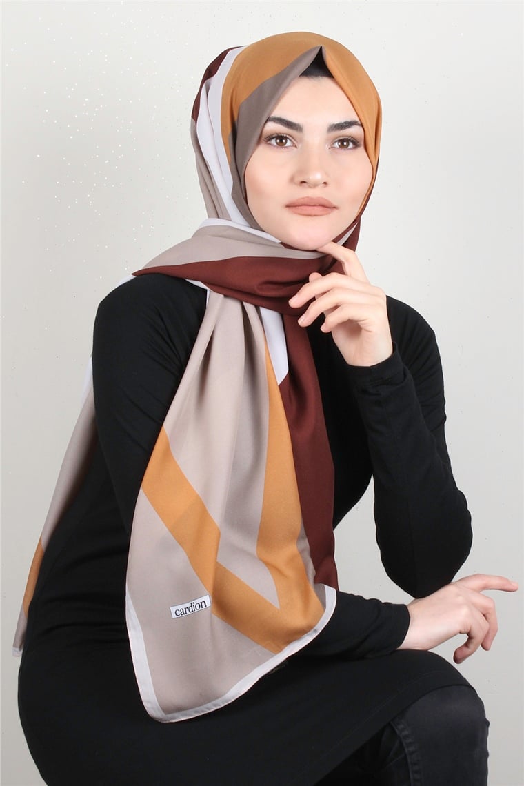 Medine Desenli Şal 1810-14 Orange