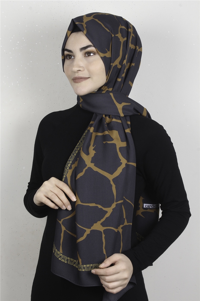Medine Desenli Şal 1826-15 Füme
