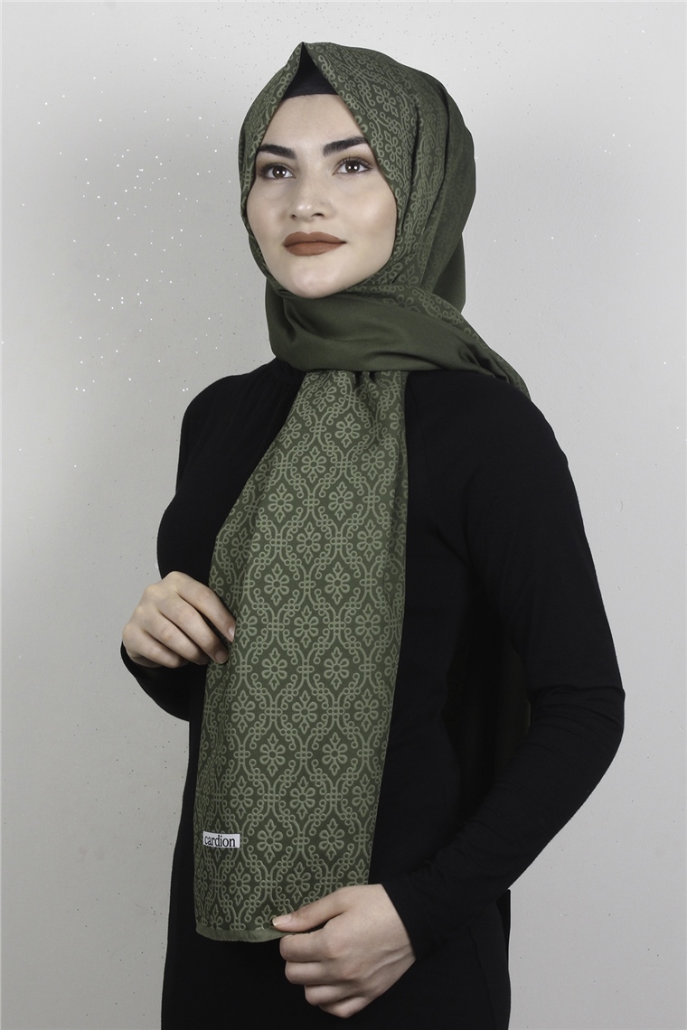 Medine Desenli Şal 1827-16 Haki