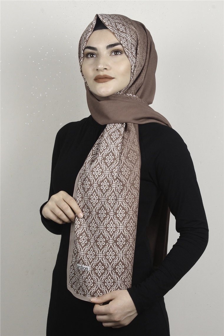 Medine Desenli Şal 1827-19 Etnik Fondöten