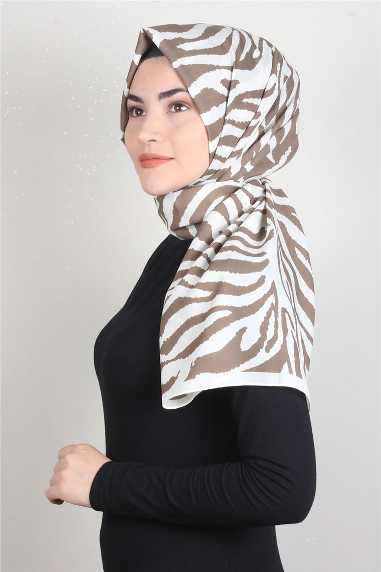 Medine Desenli Şal 1840-47 Zebra Sütlü Kahve