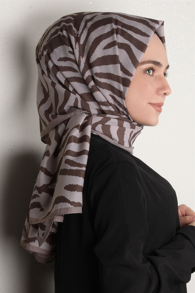 Medine Desenli Şal 1840-51 Zebra Pudra