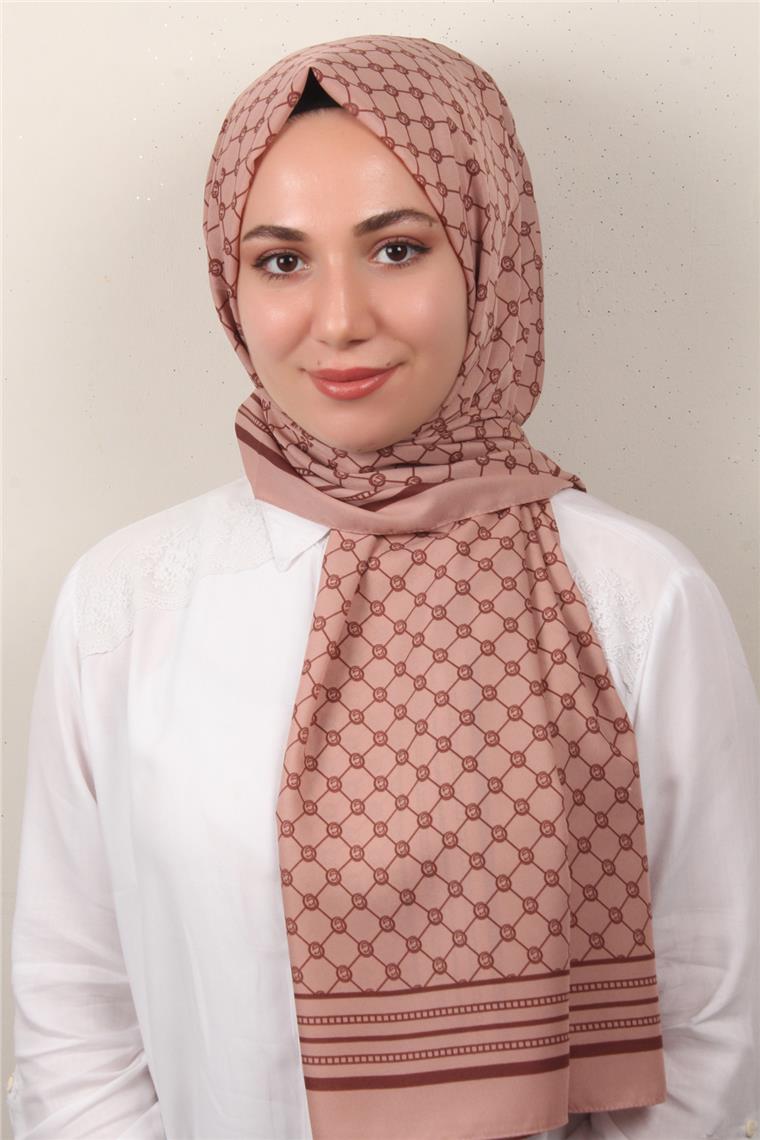 Medine Desenli Şal 2421-6 Pudra
