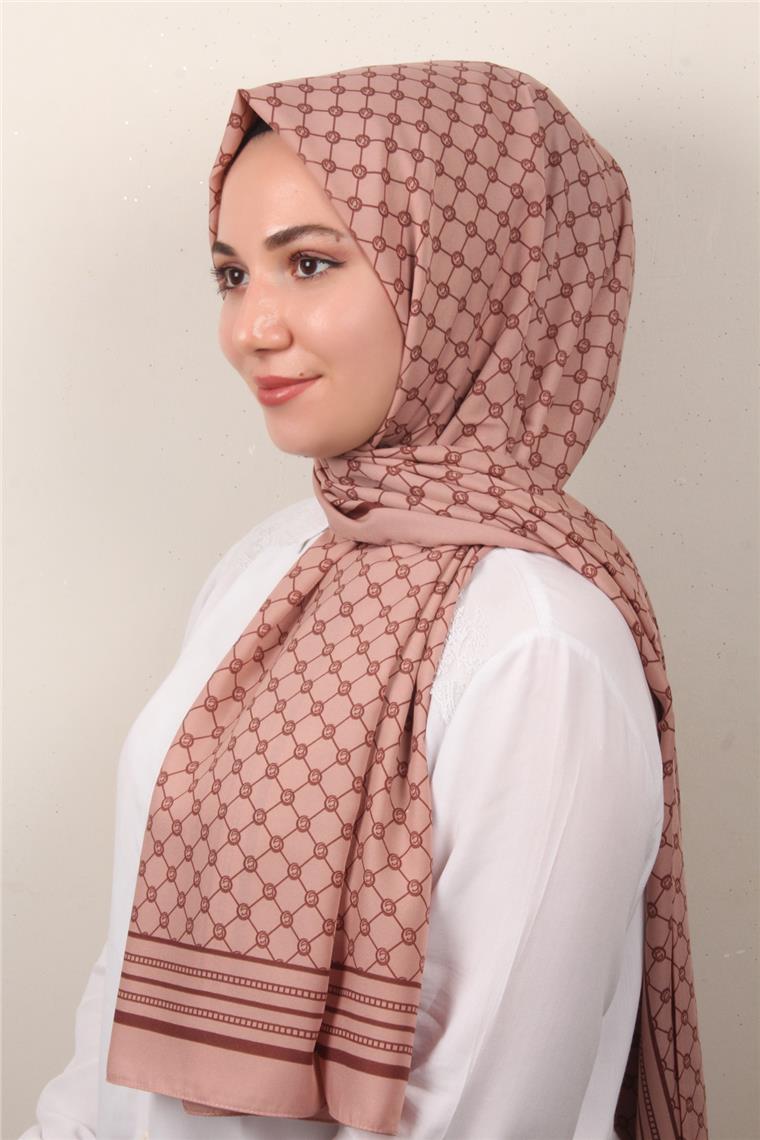 Medine Desenli Şal 2421-6 Pudra