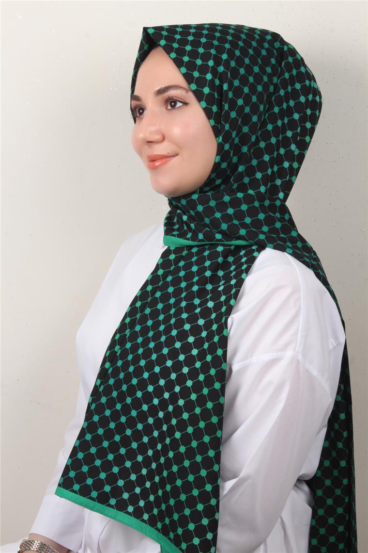 Medine Desenli Şal 2422-15 Benetton-Siyah