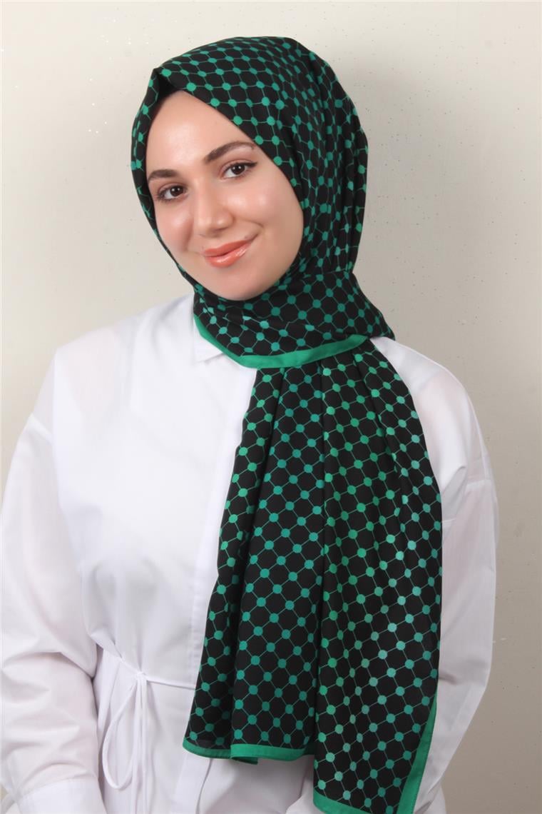 Medine Desenli Şal 2422-15 Benetton-Siyah