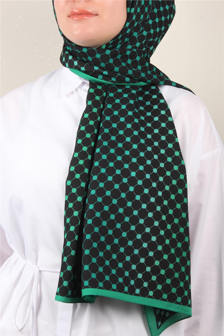 Medine Desenli Şal 2422-15 Benetton-Siyah