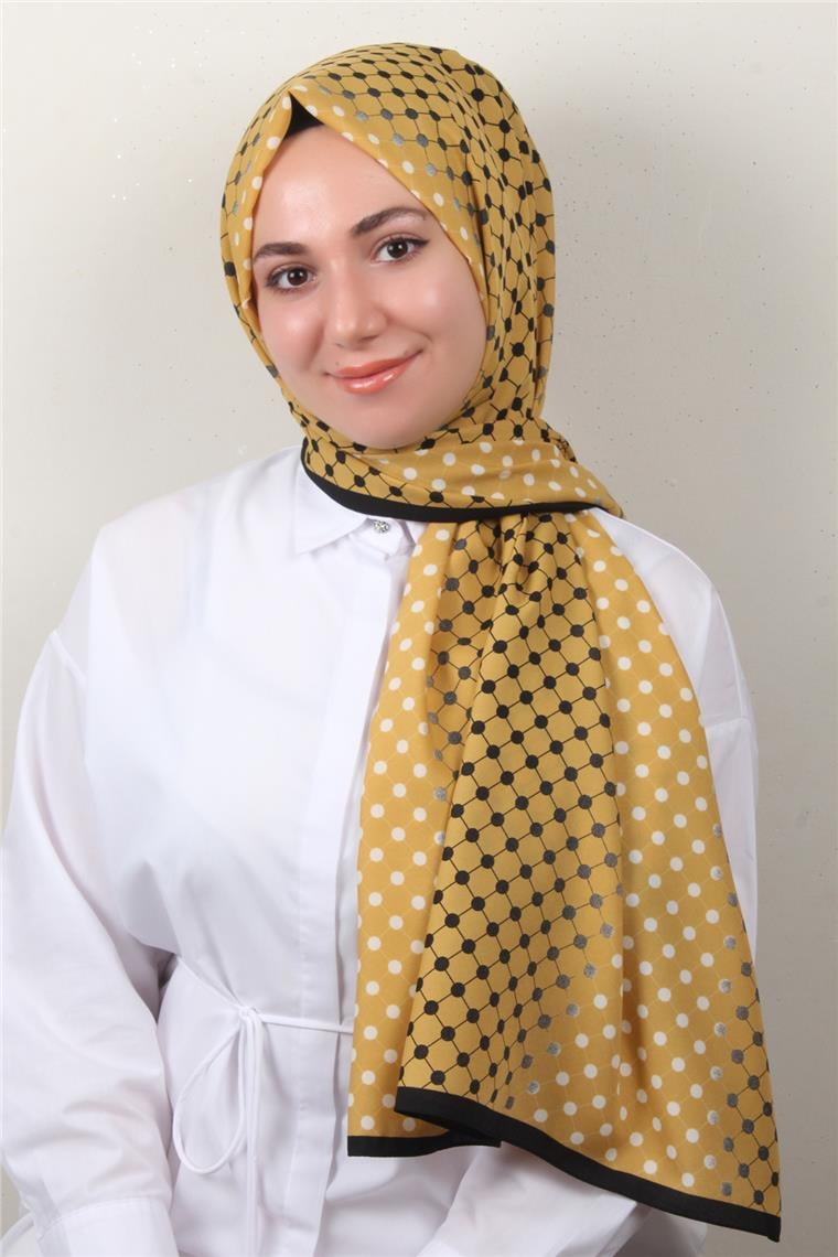 Medine Desenli Şal 2422-3 Hardal