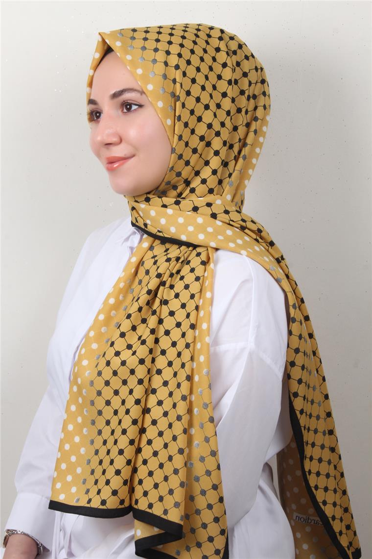 Medine Desenli Şal 2422-3 Hardal