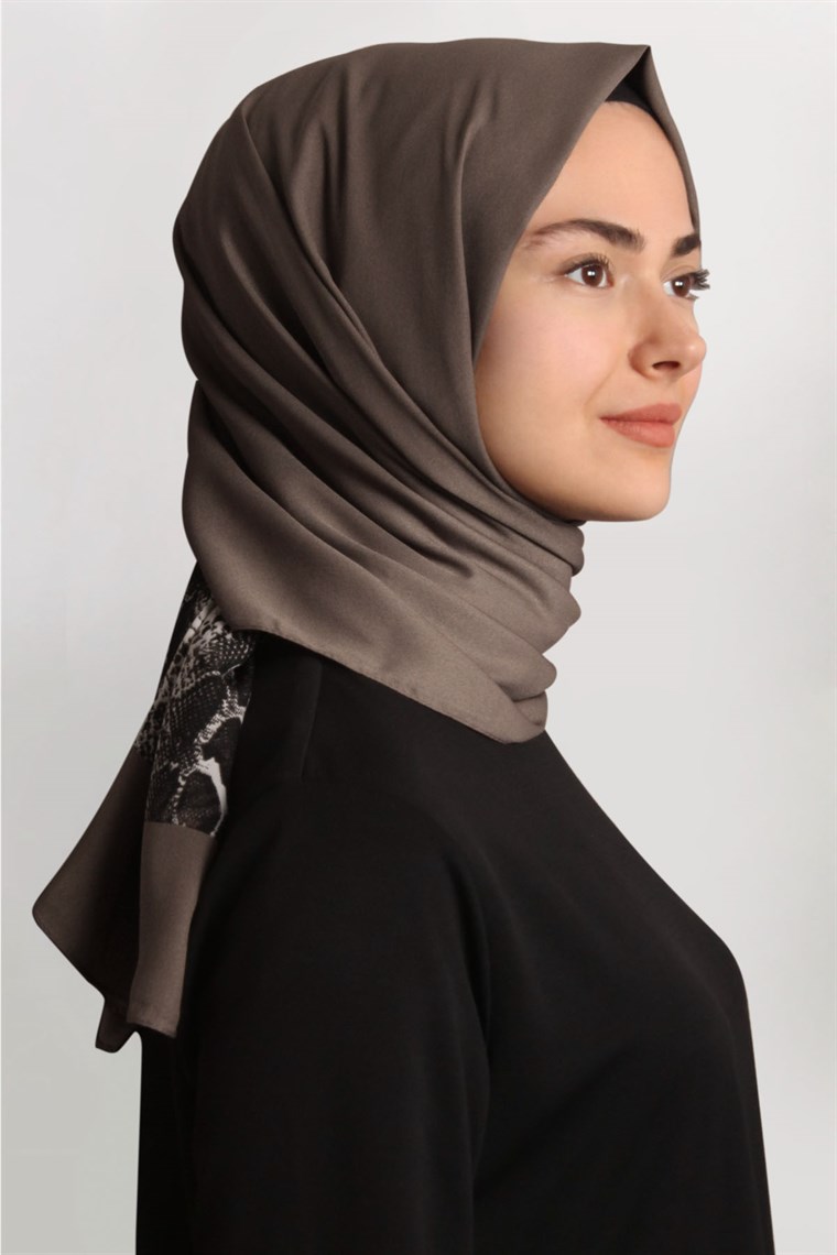 Medine Desenli Şal Eşarppark 1840-13 Yılan Derisi Vizon
