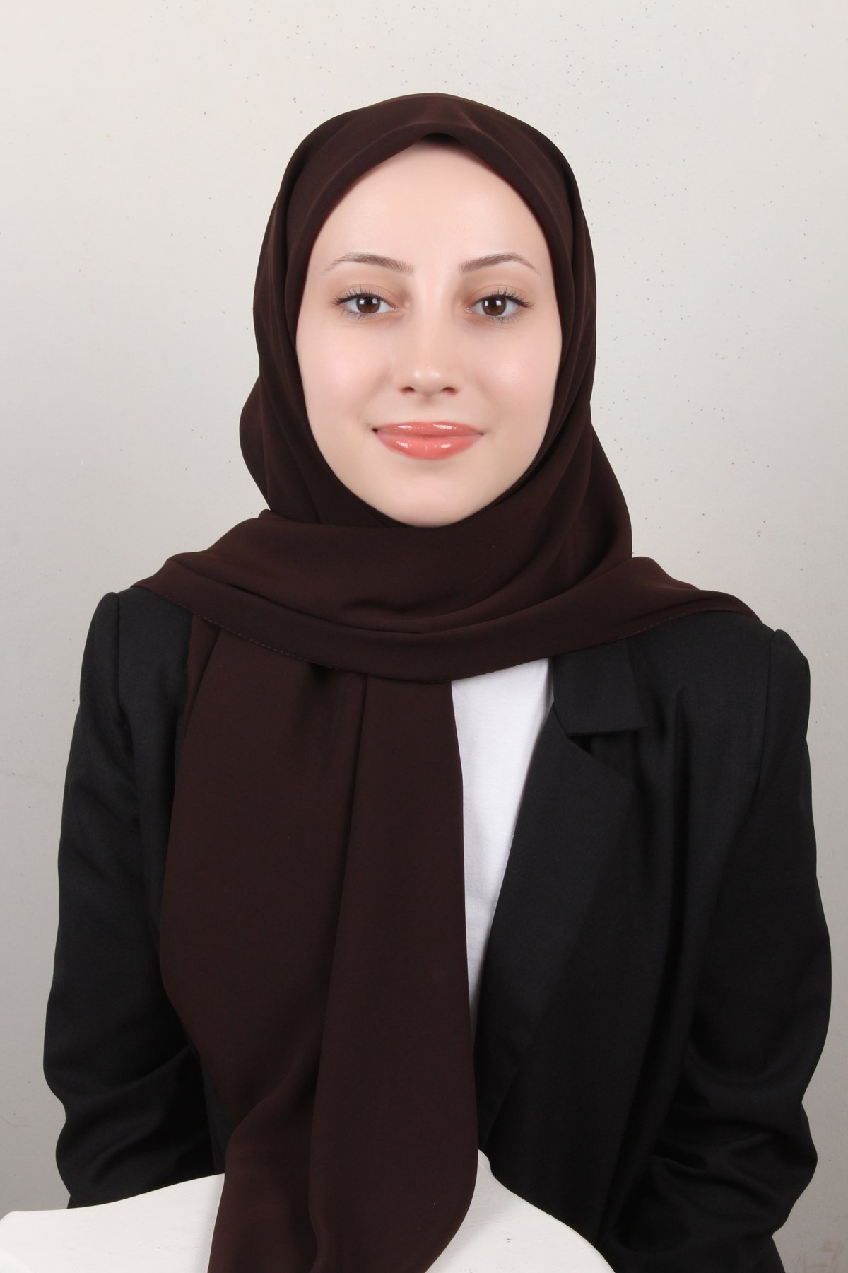 Medine İpeği Eşarp 1871-30 Kahverengi