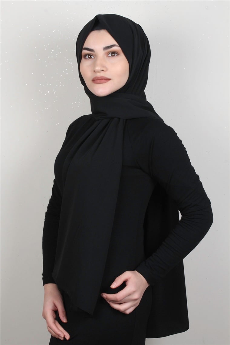 Medine İpeği Şal 1366-20 Siyah