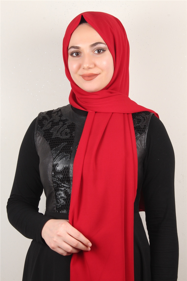 Medine İpeği Şal Lux 1363-21 Kırmızı