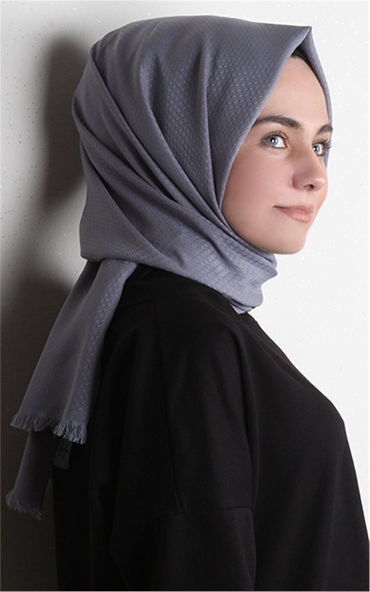 Minimal Desen Şal 1465-10 Duman