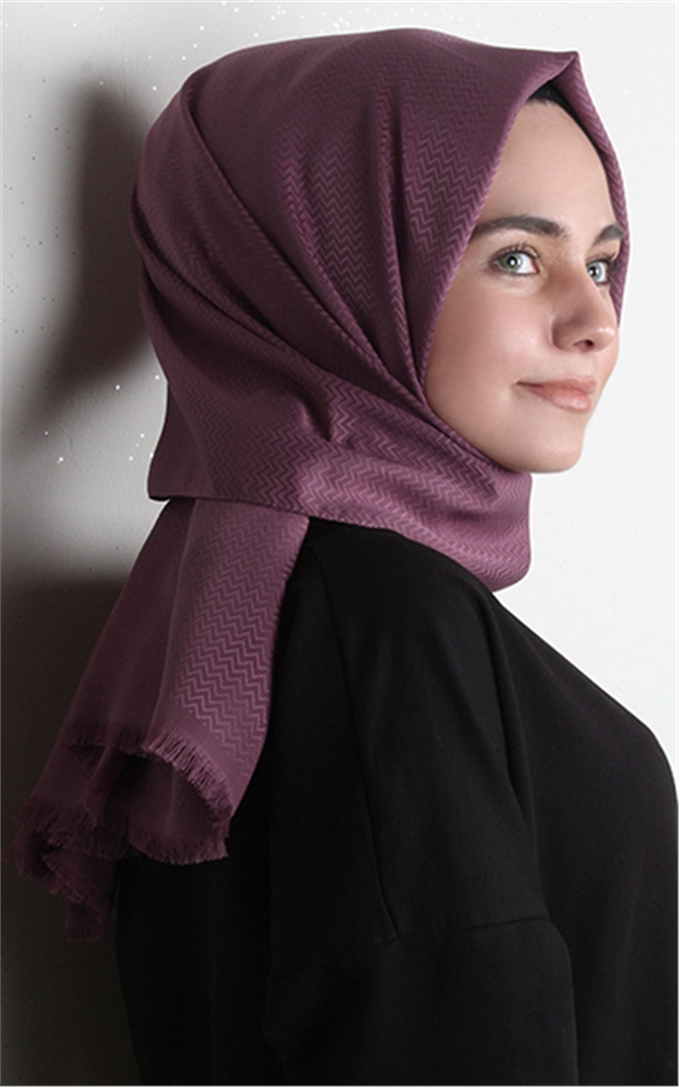 Minimal Desen Şal 1465-21 Gül Kurusu