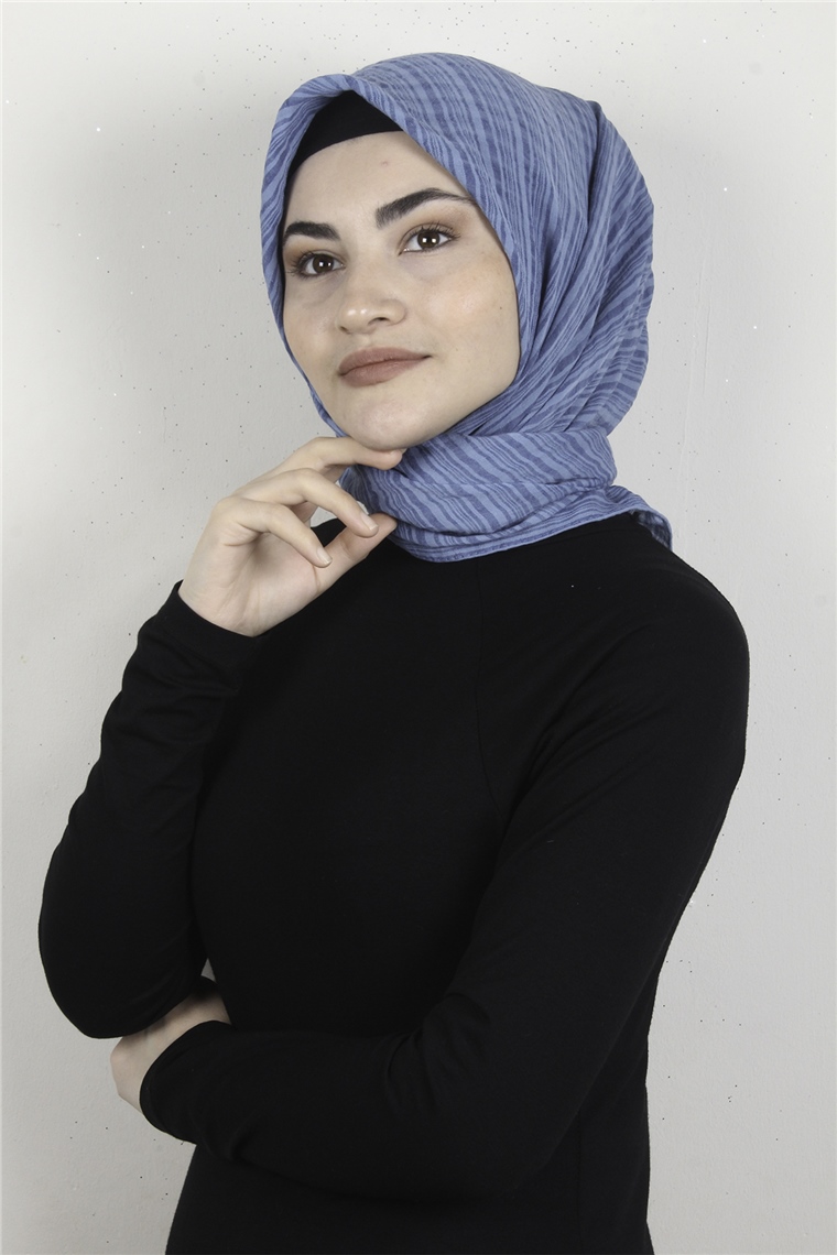 Mistik Pamuk Eşarp 4101-22 Gök Mavi