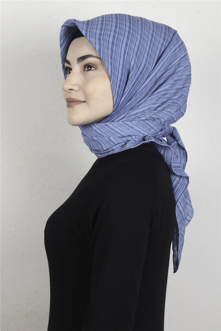 Mistik Pamuk Eşarp 4101-22 Gök Mavi