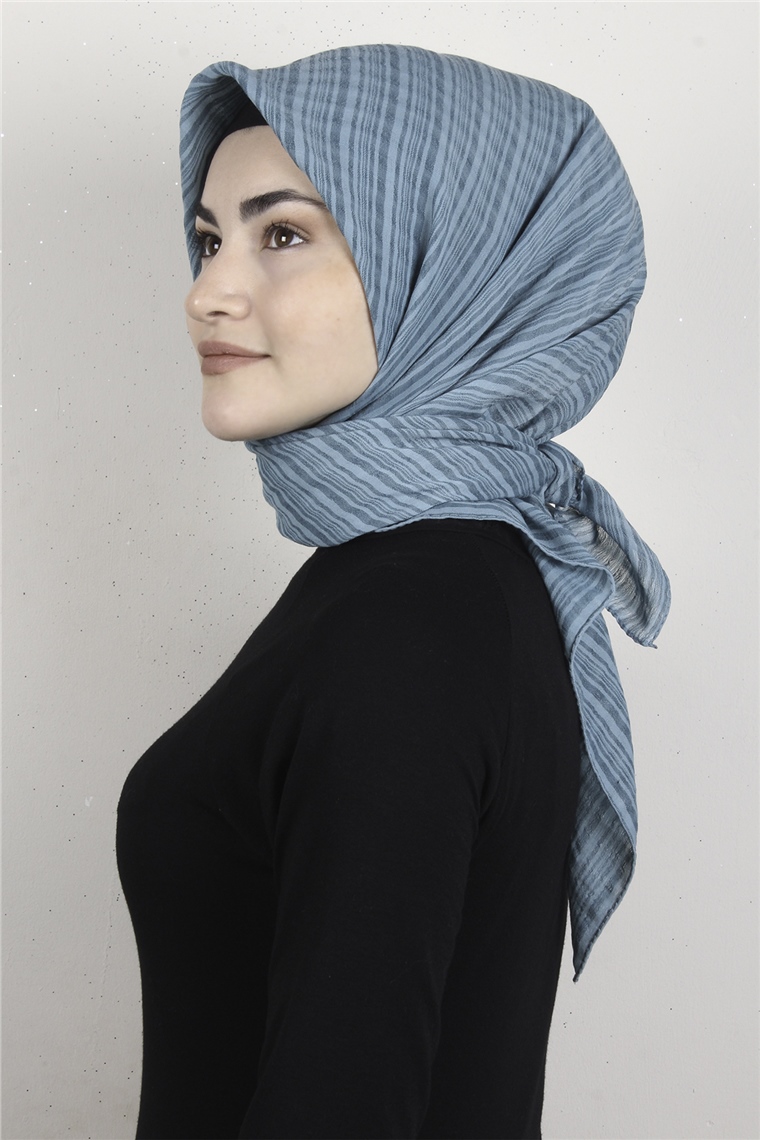 Mistik Pamuk Eşarp 4101-24 Su Mavisi