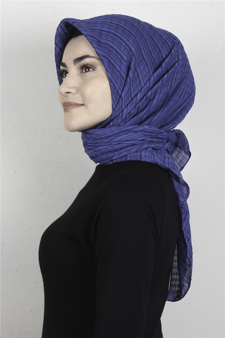Mistik Pamuk Eşarp 4101-6 Mavi