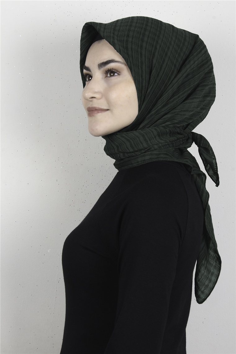 Mistik Pamuk Eşarp 4101-7 Koyu Yeşil