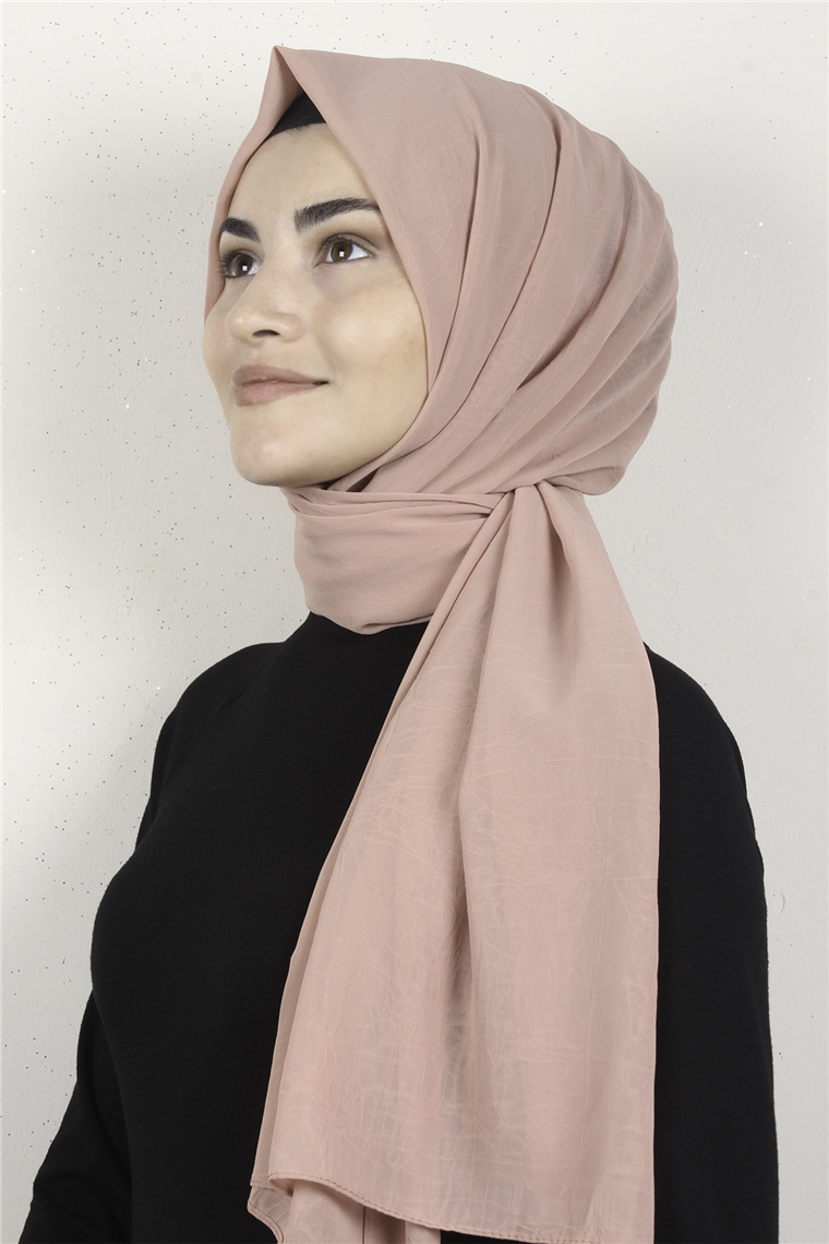 Mistral Kraş Krep Şal 2720-8 Pastel Pembe