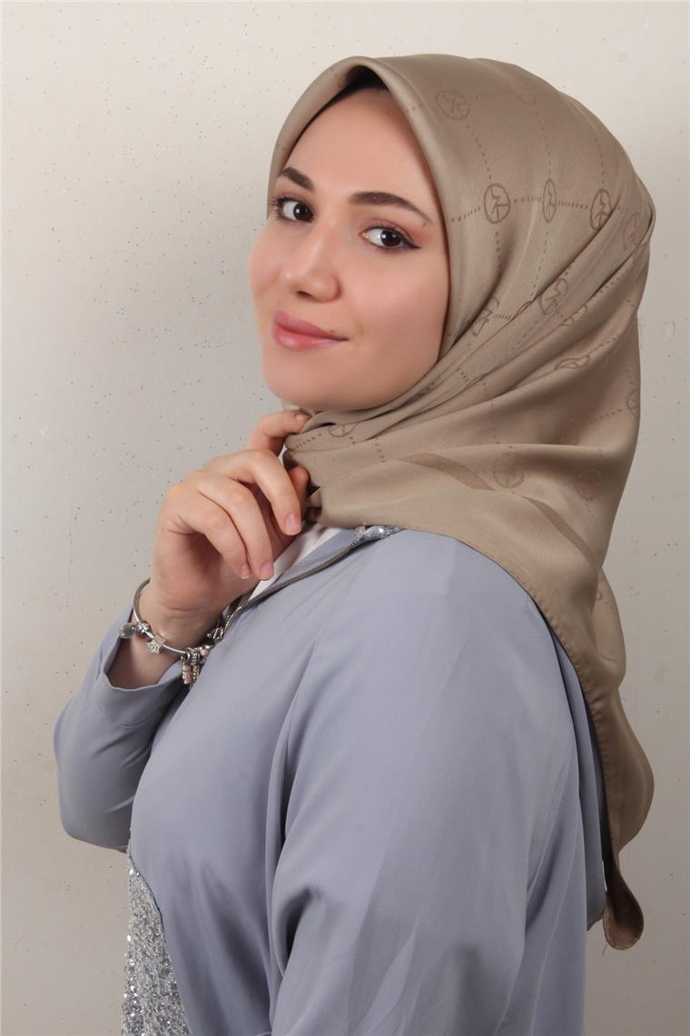 Modakaşmir İpeksi Jakar Eşarp 5357-3 Çöl Kahvesi